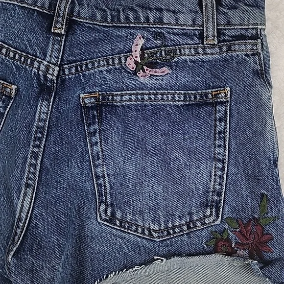 Reformation Jeans Charlie High Rise Embroidered Jean Shorts New With Tags - Picture 12 of 16